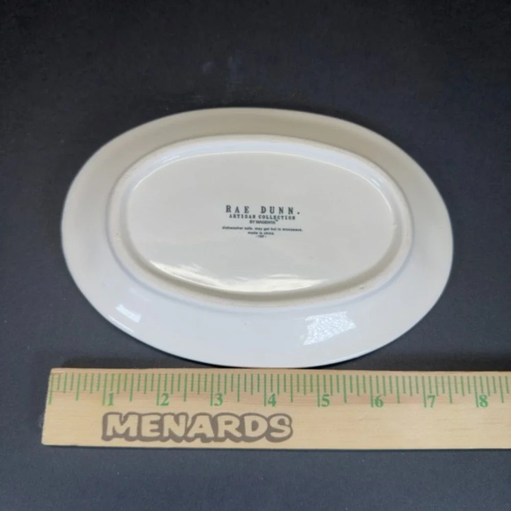 Rae Dunn BLESSED Oval‎ Plate White Ceramic Appetizer Snack Dish Farmhouse Decor